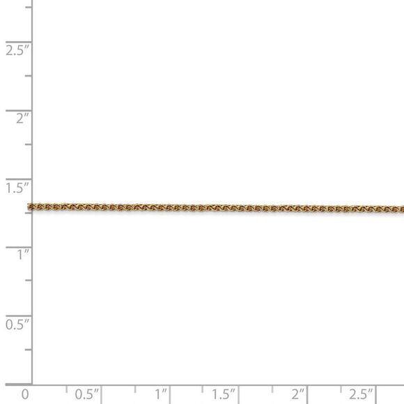 1.2mm 14k Yellow Gold, Diamond Cut Spiga Chain Necklace, 30 Inch - Picture 5 of 8